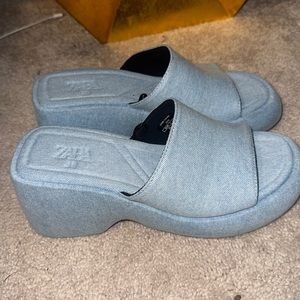 Zara Platform Jean Sandals